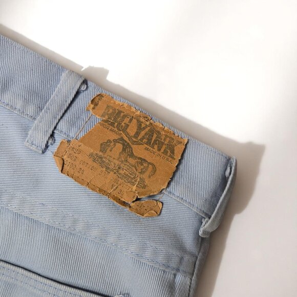 VTG Big Yank Jeans Light‎ Blue 34x28.5 High-Waisted Wide-Leg Denim 1970s USA - Picture 8 of 15